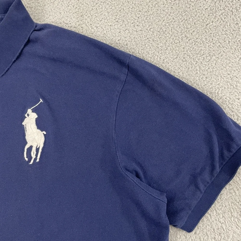 Polo Ralph Lauren Big Pony Polo Men 5XB Navy White Cotton 3 Short Sleeve